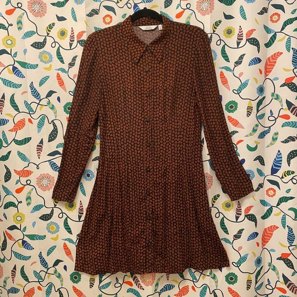 SOLD & Other Stories Black Geometric Print Button Down Dress - Picture 5 of 6